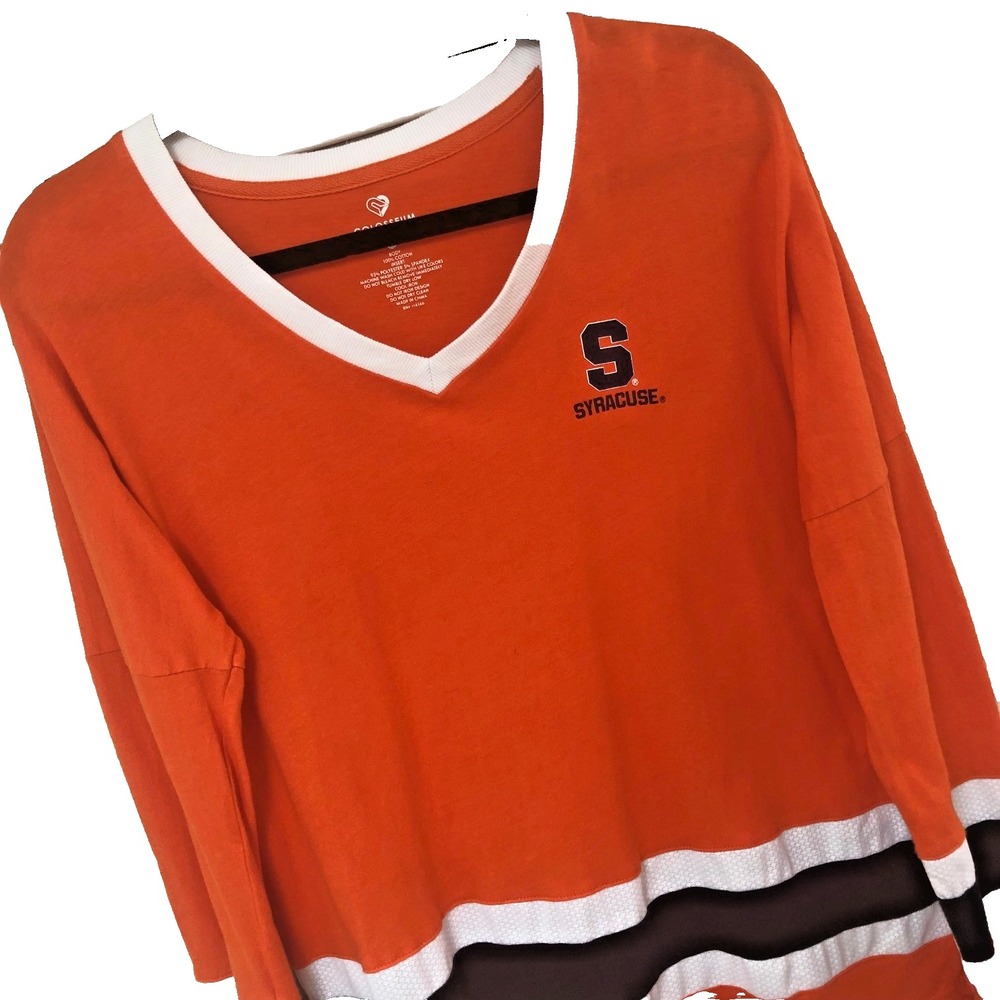 Syracuse Mens L Long Sleeve T Shirt Jersey‎ Colosseum Cotton Unisex Collegiate